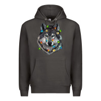 Smoke Christmas with wolf Premium Hoodie - RanaPortraitStore