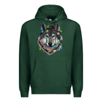 Sports Green Christmas with wolf Premium Hoodie - RanaPortraitStore