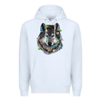 White Christmas with wolf Premium Hoodie - RanaPortraitStore