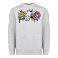Heather Grey Boo Heavyweight Sweatshirt - SublimationCraftShop
