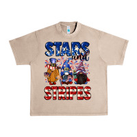 French Oak Stars and stripes gnomes 4th of july Urban Heavy Tee - CowGirlArtShop