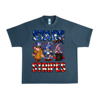 Midnight Navy Stars and stripes gnomes 4th of july Urban Heavy Tee - CowGirlArtShop