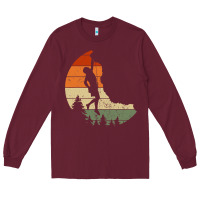 Burgundy Retro Rock Climbing Vintage Climber Long Sleeve Tee - longCreatives