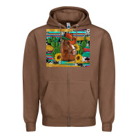 Chestnut western horse cowboy hat cactus sunflowers glitter cowhide serape turq Zipper Hoodie - Artiststas