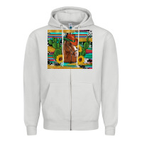 Dove Grey western horse cowboy hat cactus sunflowers glitter cowhide serape turq Zipper Hoodie - Artiststas