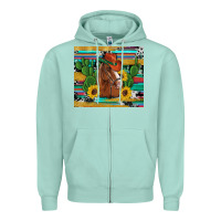 Seafoam western horse cowboy hat cactus sunflowers glitter cowhide serape turq Zipper Hoodie - Artiststas