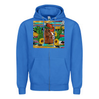 True Royal western horse cowboy hat cactus sunflowers glitter cowhide serape turq Zipper Hoodie - Artiststas