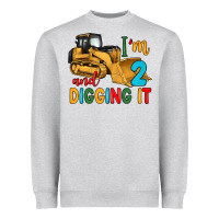 Heather Grey i'm 2 and digging it Heavyweight Sweatshirt - Artiststas