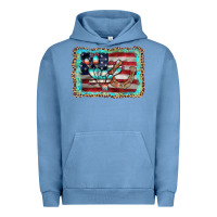 Pigment Pebble Blue flag cactus horseshoe Urban Hoodie - AdoDesignShop