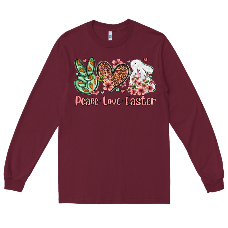 Easter Day Peace Love Easter Long Sleeve Tee by OliviaCreatesArt | Teevron