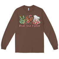 Chestnut Easter Day Peace love Easter Long Sleeve Tee - OliviaCreatesArt