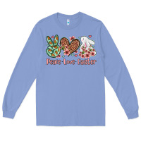 Colony Blue Easter Day Peace love Easter Long Sleeve Tee - OliviaCreatesArt