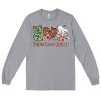 Heather Grey Easter Day Peace love Easter Long Sleeve Tee - OliviaCreatesArt