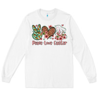 White Easter Day Peace love Easter Long Sleeve Tee - OliviaCreatesArt