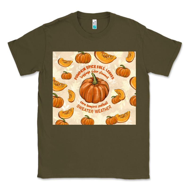 Pumpkin Spice Fall Leaves Classic Tee by TumblerDesignByShophia | Teevron
