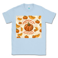 Dusty Blue pumpkin spice fall leaves Classic Tee - TumblerDesignByShophia
