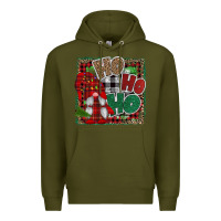 Army Green Ho Ho Ho Gnomes Premium Hoodie - CowhideDigitalArt