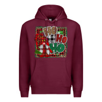 Burgundy Ho Ho Ho Gnomes Premium Hoodie - CowhideDigitalArt