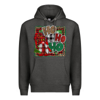 Charcoal Heather Ho Ho Ho Gnomes Premium Hoodie - CowhideDigitalArt