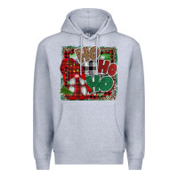 Heather Grey Ho Ho Ho Gnomes Premium Hoodie - CowhideDigitalArt