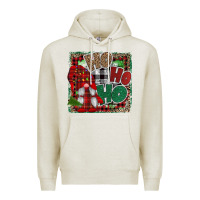 Oatmeal Heather Ho Ho Ho Gnomes Premium Hoodie - CowhideDigitalArt