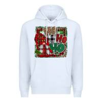 White Ho Ho Ho Gnomes Premium Hoodie - CowhideDigitalArt
