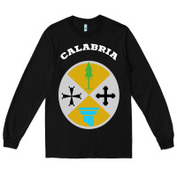 Black Calabria Coat of arms  Flag souvenir Italy Long Sleeve Tee - longCreatives