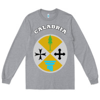 Heather Grey Calabria Coat of arms  Flag souvenir Italy Long Sleeve Tee - longCreatives