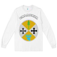 White Calabria Coat of arms  Flag souvenir Italy Long Sleeve Tee - longCreatives