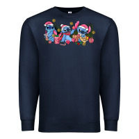Navy pink christmas stitch and gifts Premium Sweatshirt - AdoDesignShop
