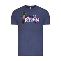 Vintage Denim easter he is risen matthew 28 6 Vintage Tee - Jasminsmagicworld