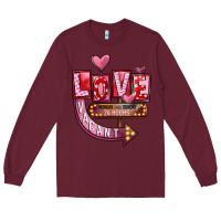 Burgundy Valentine's Day love vacant Long Sleeve Tee - FaDigitalArtStudio