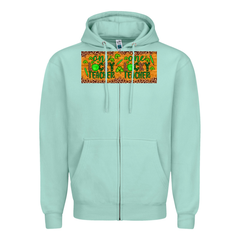 Western St. Patrick's Day One Lucky Teacher Zipper Hoodie by Artiststas | Teevron