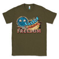 Army Green Tastes like freedom 4th of july Classic Tee - HowdyJamesFarm