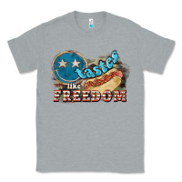 Heather Grey Tastes like freedom 4th of july Classic Tee - HowdyJamesFarm