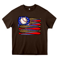 Chocolate Brown leopard baseball flag3 Heavy Core Tee - JahusDesignShop