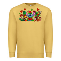 Antique Gold joy with christmas elf stitch Premium Sweatshirt - AdoDesignShop