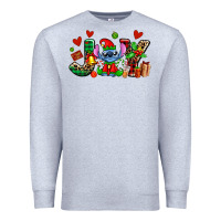 Heather Grey joy with christmas elf stitch Premium Sweatshirt - AdoDesignShop