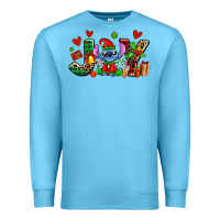Ocean Blue joy with christmas elf stitch Premium Sweatshirt - AdoDesignShop