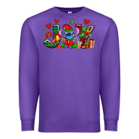 Purple joy with christmas elf stitch Premium Sweatshirt - AdoDesignShop