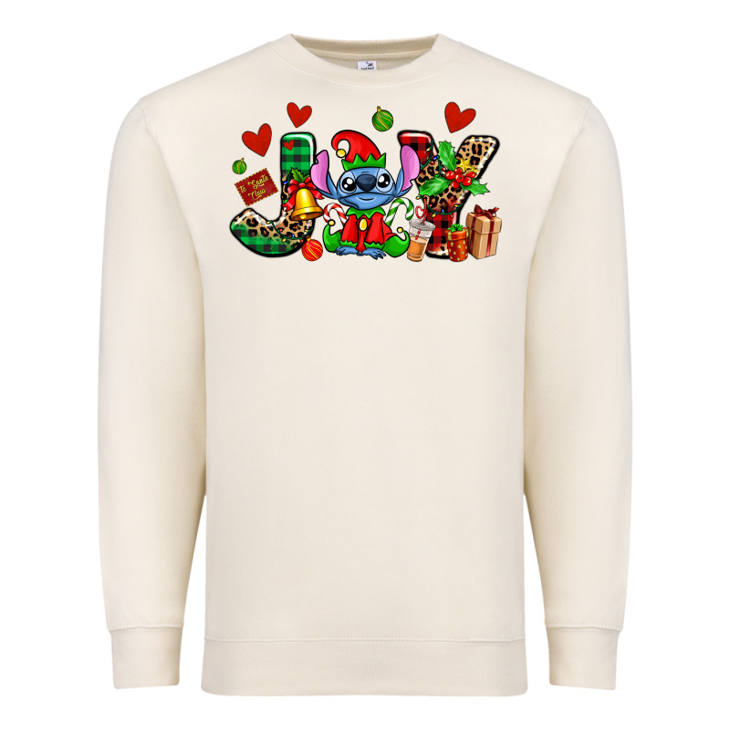 Joy With Christmas Elf Stitch Premium Sweatshirt by AdoDesignShop | Teevron