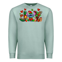 Seafoam joy with christmas elf stitch Premium Sweatshirt - AdoDesignShop