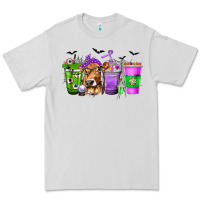 Dove Grey Coffee Cups with Cow and Halloween Premium Tee - texasbilliewilder
