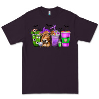Plum Coffee Cups with Cow and Halloween Premium Tee - texasbilliewilder