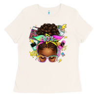 Bone 80's babe afro messy bun Ladies Tee - texasbilliewilder