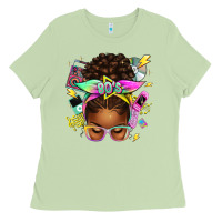 Matcha 80's babe afro messy bun Ladies Tee - texasbilliewilder