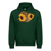 Forest Green sunflower leopard patch Urban Hoodie - AdoDesignShop