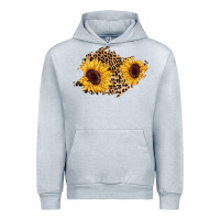 Heather Grey sunflower leopard patch Urban Hoodie - AdoDesignShop
