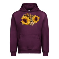 Mauve Wine sunflower leopard patch Urban Hoodie - AdoDesignShop