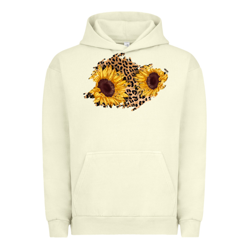 Sunflower Leopard Patch Urban Hoodie by AdoDesignShop | Teevron